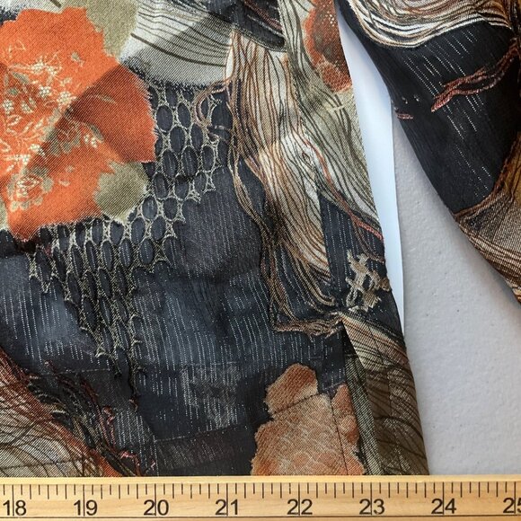 Draper's & Damon's Large P Floral Abstract Button Blazer Jacket Sheer Burnout - Picture 10 of 12